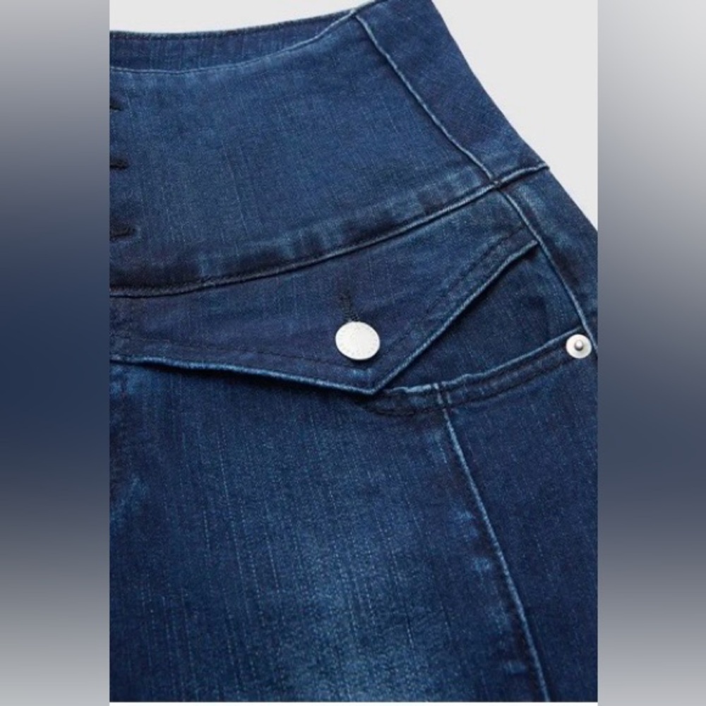 Flamingals Wash Seam Front High Rise Straight Leg Jeans Size Large NWT - Picture 8 of 13
